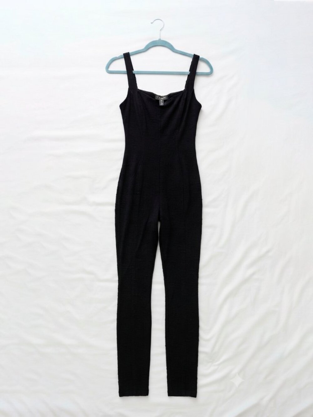 GUESS Black Velvet Square Neck Jumpsuit